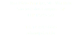 Rua Pôrto Principe, 50 - Vila Rubi São José dos Campos - SP CEP 12.245-572 Tel. 12 3942-6675 adm@pd.art.br 